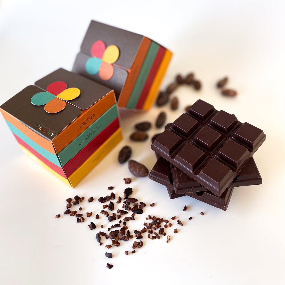 Nibble four-bar chocolate tasting flight